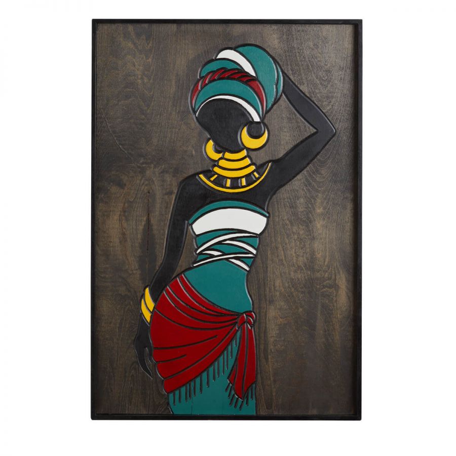Afrika Kadınları Ahşap Çerçeveli Duvar Tablosu 62x92 cm (SV-B209)