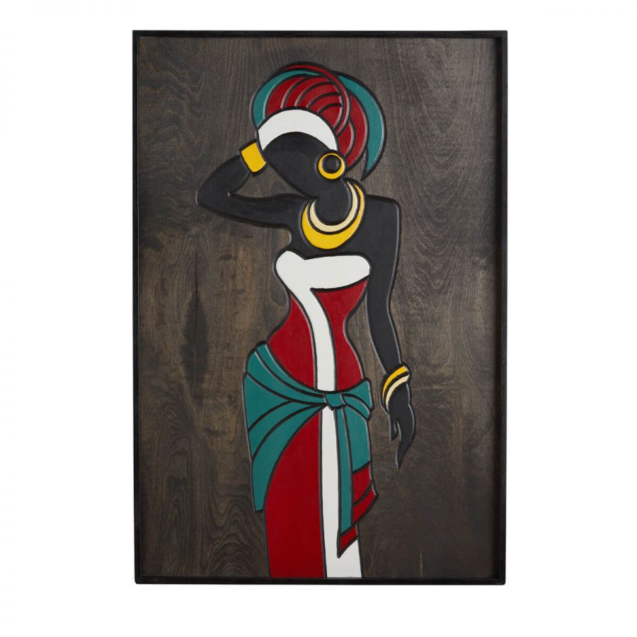 Afrika Kadınları Ahşap Çerçeveli Duvar Tablosu 62x92 cm (SV-B210)