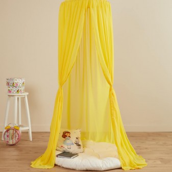 Çocuk Odası Yatağı Gölgelik Çadırı - Çocuk Oyun Çadırı (Sarı) - Thumbnail