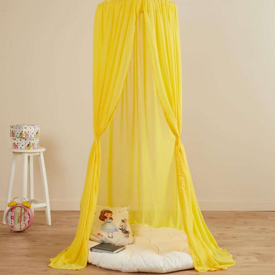 Çocuk Odası Yatağı Gölgelik Çadırı - Çocuk Oyun Çadırı (Sarı)