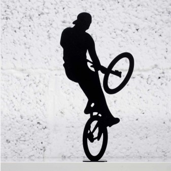 Extreme Bisiklet Sürücüsü - Dekoratif Metal Obje (Siyah) - Thumbnail