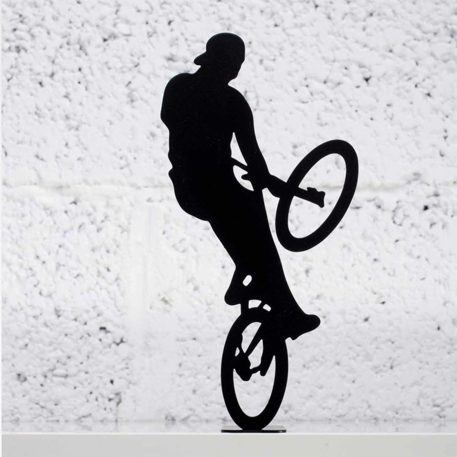 Extreme Bisiklet Sürücüsü - Dekoratif Metal Obje (Siyah)