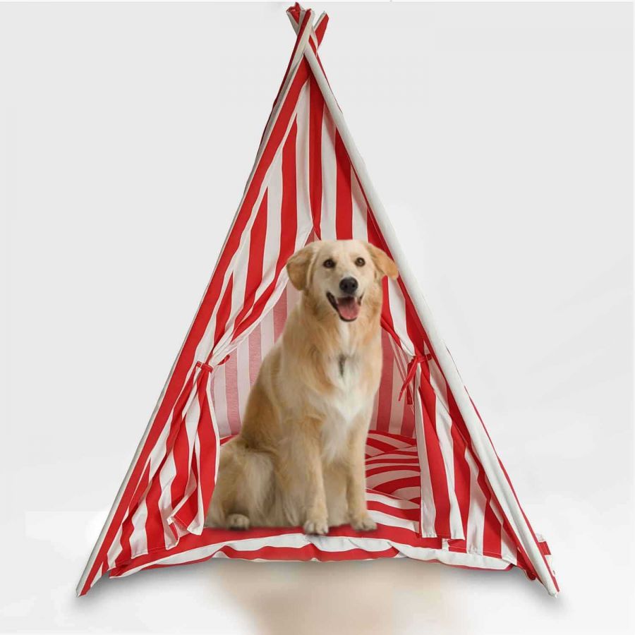 Svava Kedi Köpek Çadırı - Köpek Kulübesi (Kırmızı Beyaz)