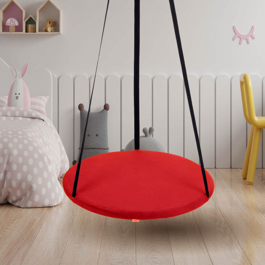 Svava Orta Boy Salıncak (70 cm) Ev Tipi Çocuk Salıncak (Kırmızı)