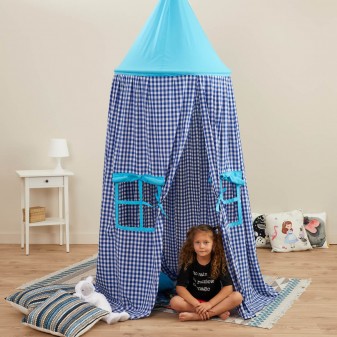 Svava Şato Çocuk Oyun Çadırı - Çocuk Çadır Evi (Mavi) - Thumbnail