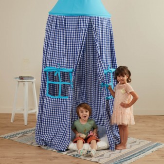 Svava Şato Çocuk Oyun Çadırı - Çocuk Çadır Evi (Mavi) - Thumbnail