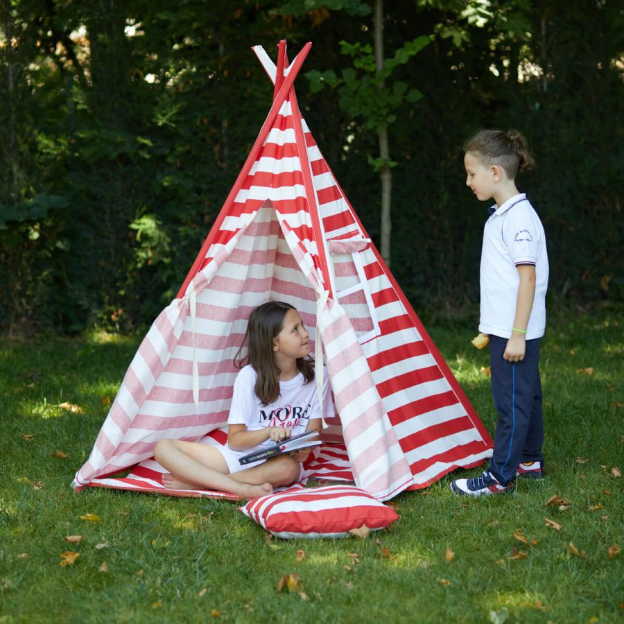 Svava Unisex Çocuk Oyun Çadırı - Oyun Evi (Kırmızı Beyaz)