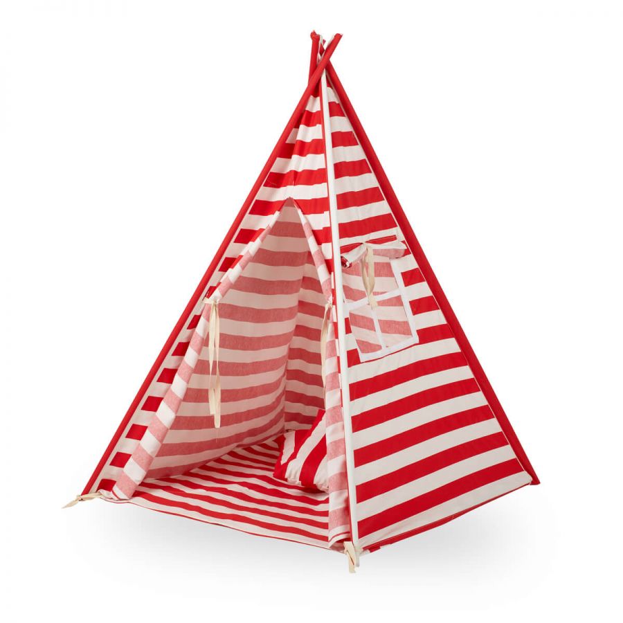 Svava Unisex Çocuk Oyun Çadırı - Oyun Evi (Kırmızı Beyaz)