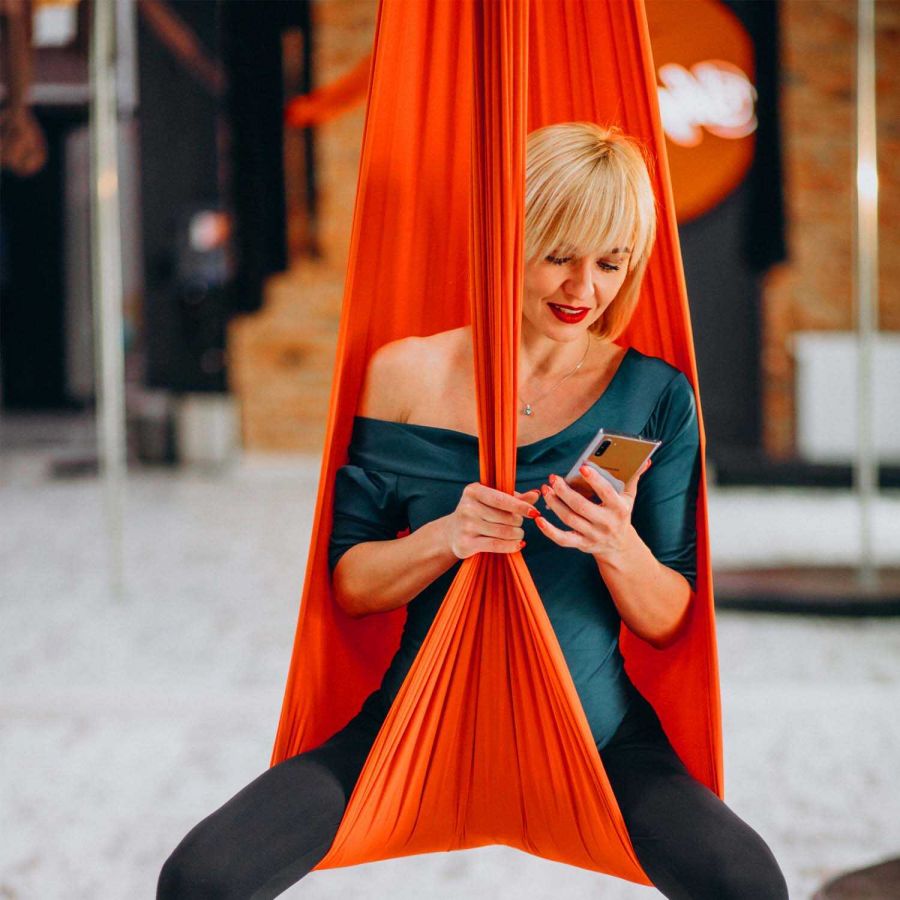 Yoga Fly Hamağı, Antigravity Yoga Denge Spor Aleti (Turuncu)