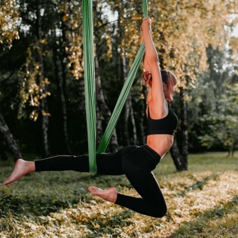 Yoga Fly Hamağı, Antigravity Yoga Denge Spor Aleti (Yeşil) - Thumbnail