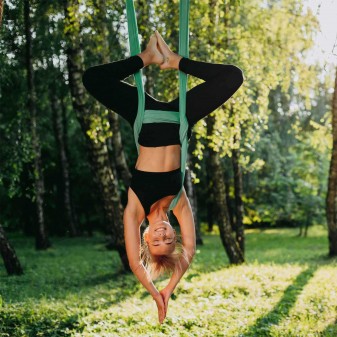 Yoga Fly Hamağı, Antigravity Yoga Denge Spor Aleti (Yeşil) - Thumbnail
