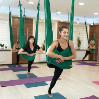 Yoga Fly Hamağı, Antigravity Yoga Denge Spor Aleti (Yeşil) - Thumbnail