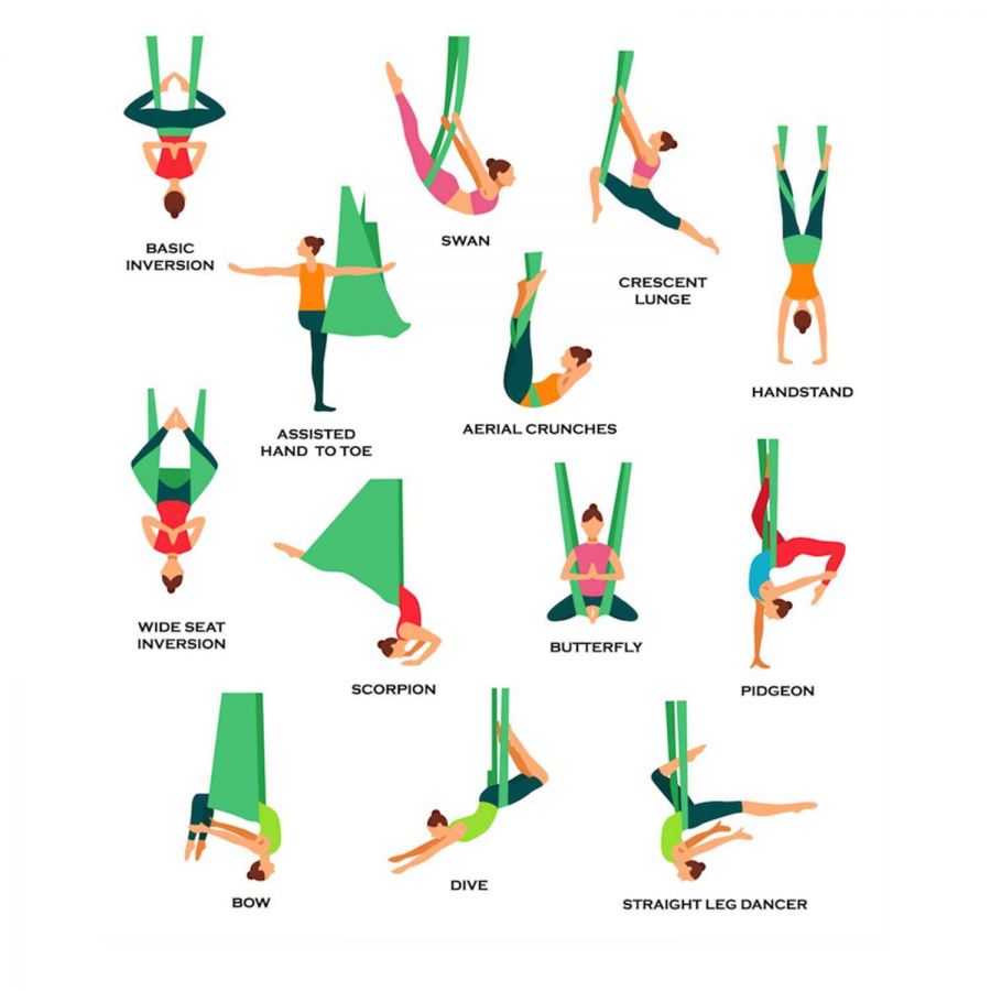 Yoga Fly Hamağı, Antigravity Yoga Denge Spor Aleti (Yeşil)